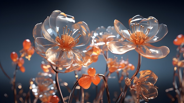 3d abstract beautiful flowers