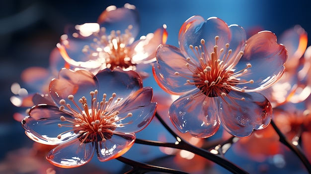 3d abstract beautiful flowers