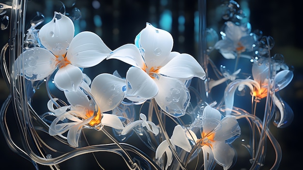 3d abstract beautiful flowers