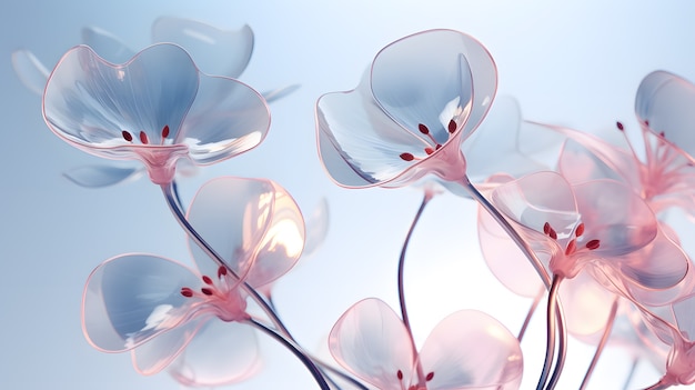 3d abstract beautiful flowers