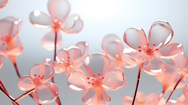 3d abstract beautiful flowers