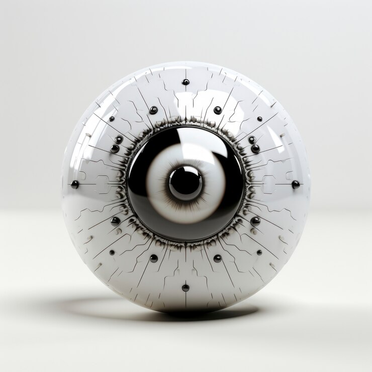 Free Photo 3d abstract creative sphere with eye effect