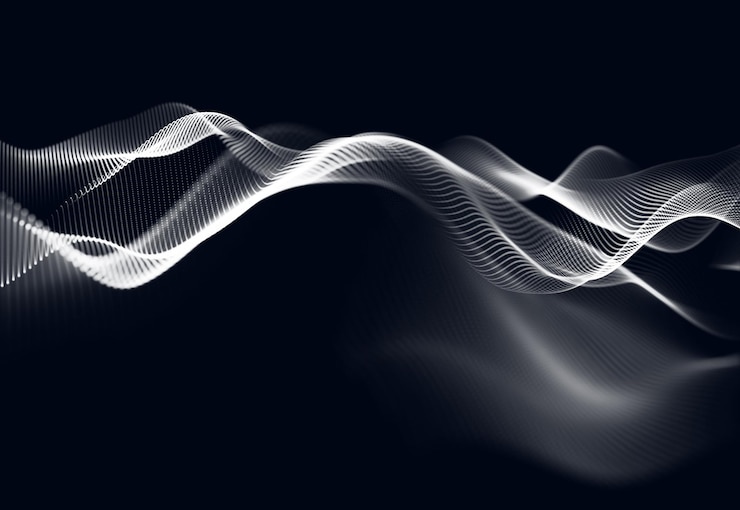 Free Photo 3d abstract cyber background with flowing particles design