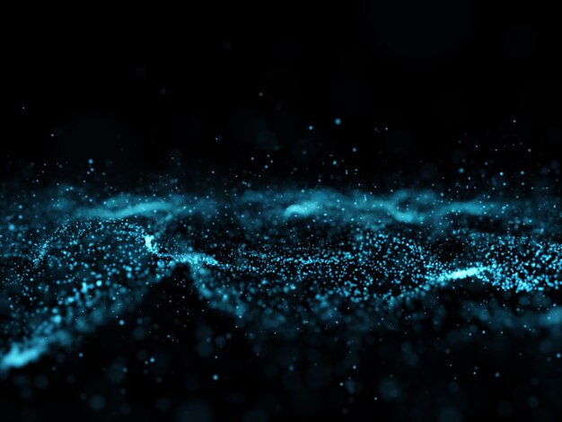 3D abstract flowing particle background