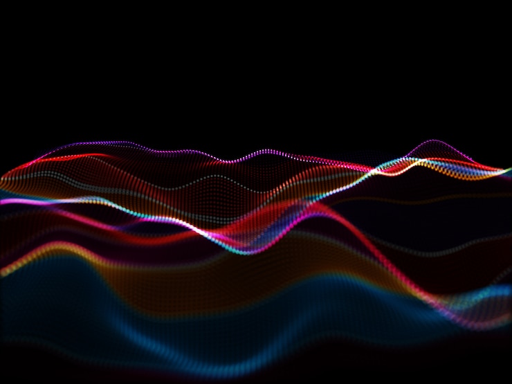 Free Photo 3d abstract modern background with flowing particles