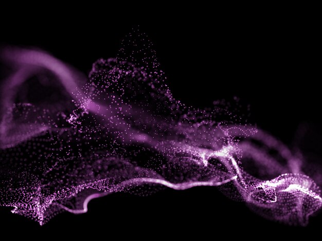 浮遊サイバー粒子と3 Dの抽象的なネットワークの背景