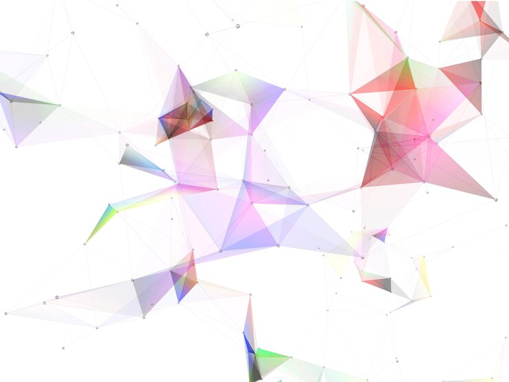Free Photo 3d abstract network communications background with low poly design