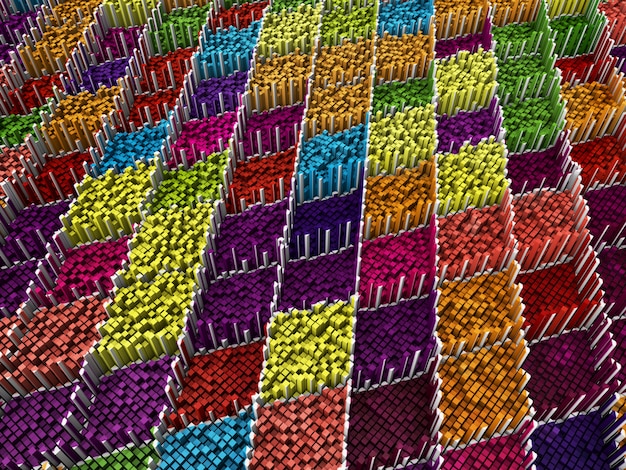 3D abstract pixel background