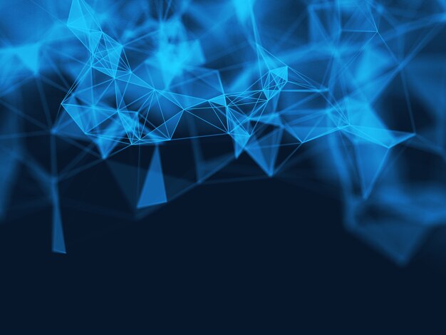 3D abstract polygonal blue background