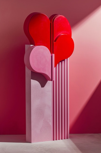 Free photo 3d abstract rendering of valentines day