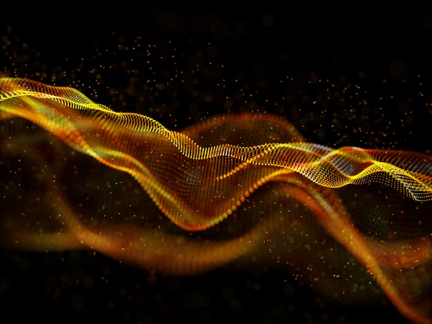 Free photo 3d abstract techno background with particle design