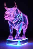 Free photo 3d animal shape glowing with bright holographic colors