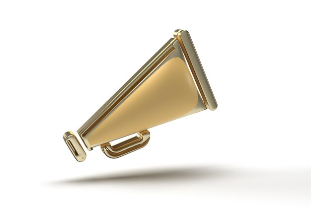 3D Announcement Megaphone Icon on white Background