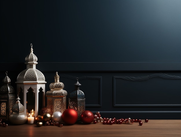 3d arabic lanterns for islamic ramadan celebration