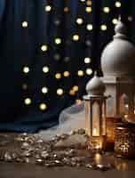 Free photo 3d arabic lanterns for islamic ramadan celebration