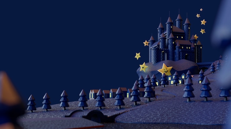 Бесплатный Фотография 3d фон для детей с замком