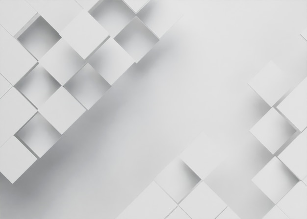 Free photo 3d background with white cubes