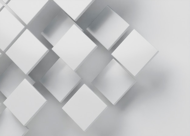 Free photo 3d background with white cubes