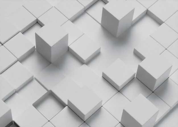 3d background with white cubes