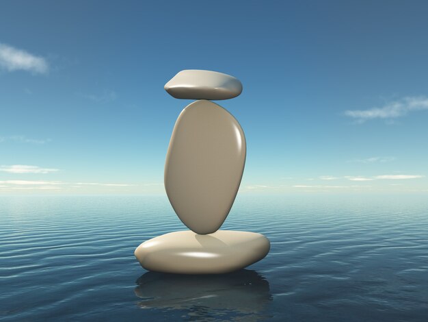 3D balancing zen pebbles