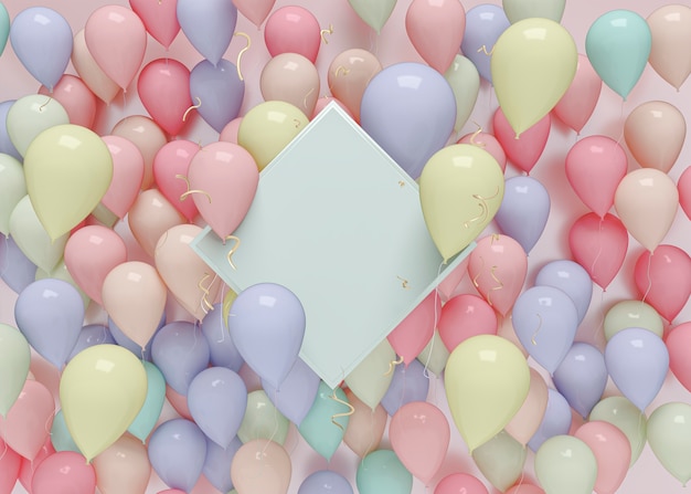 3d  balloons rendering design