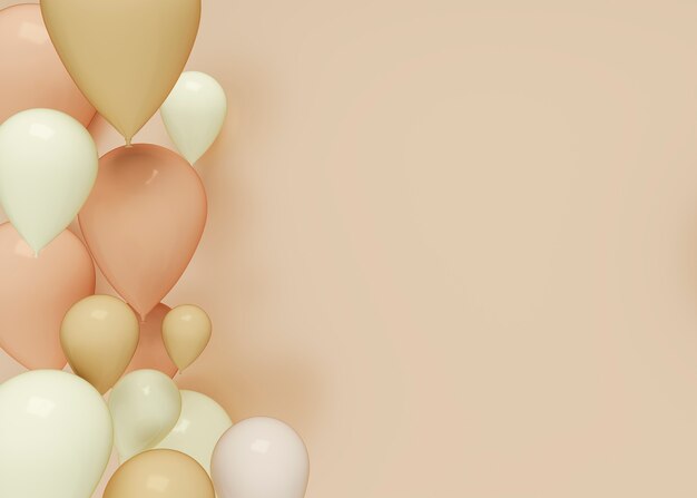 3d  balloons rendering design