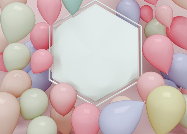 3d  balloons rendering design