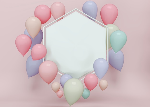 3d  balloons rendering design