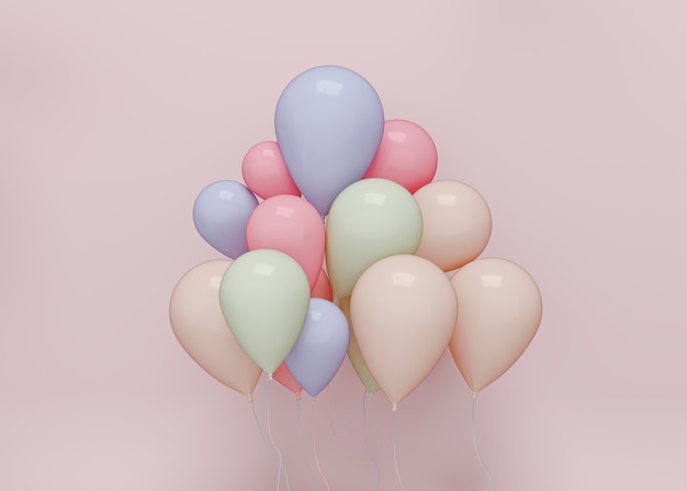 3d  balloons rendering design