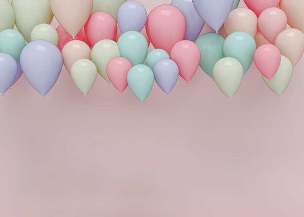 3d  balloons rendering design