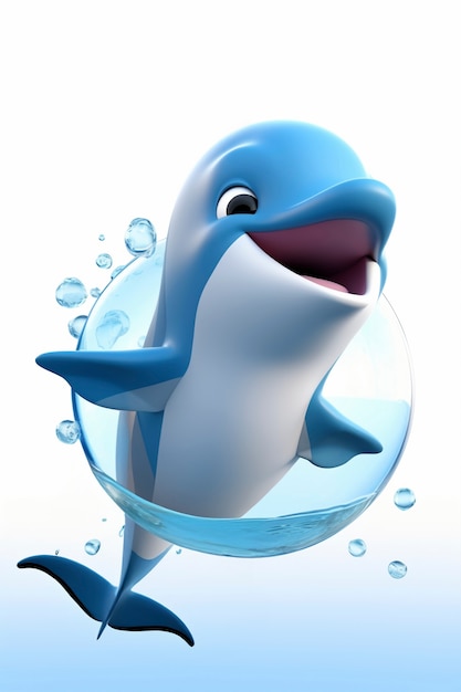 Free photo 3d beautiful dolphin