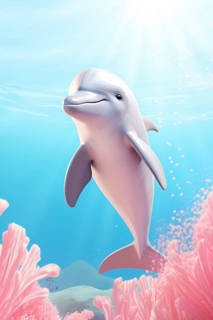 3d beautiful dolphin