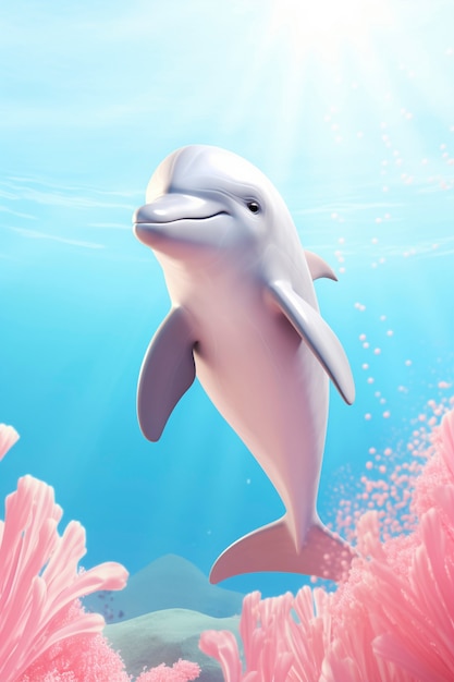 3D 아름다운 돌고래