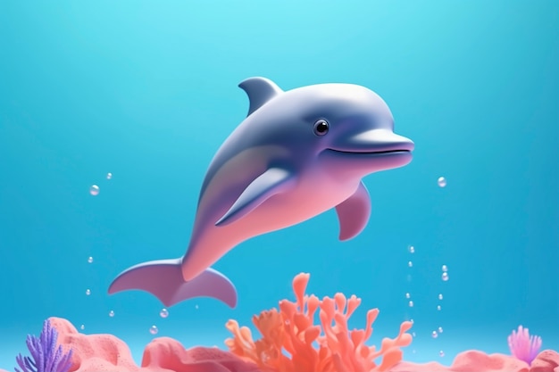 Free photo 3d beautiful dolphin