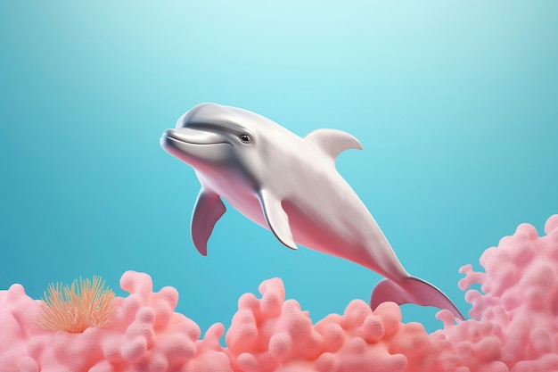 Free photo 3d beautiful dolphin