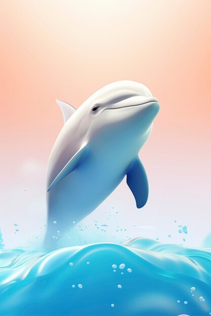 3d beautiful dolphin