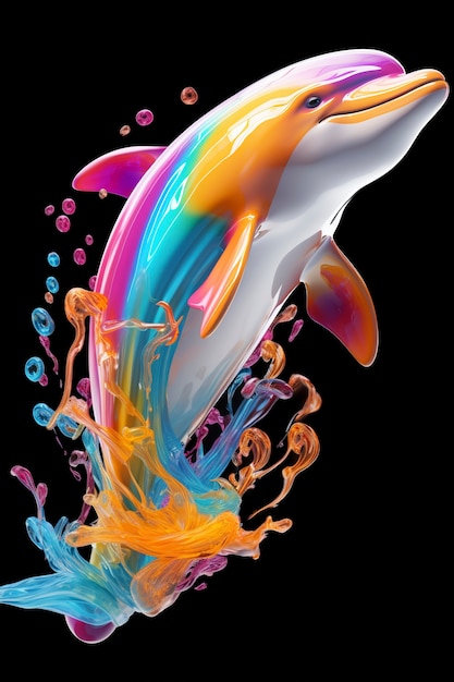 Free photo 3d beautiful dolphin