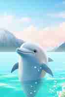 Free photo 3d beautiful dolphin