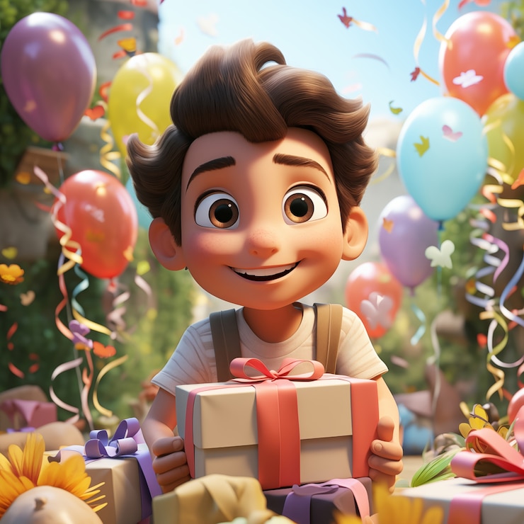 Free Photo 3d birthday celebration cartoon illustration