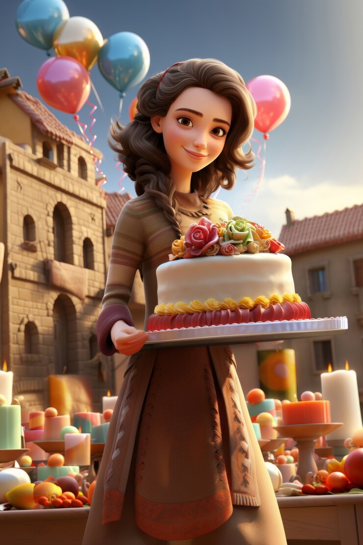 Free Photo 3d birthday celebration cartoon illustration