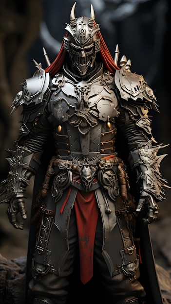 Free photo 3d black knight character portrait