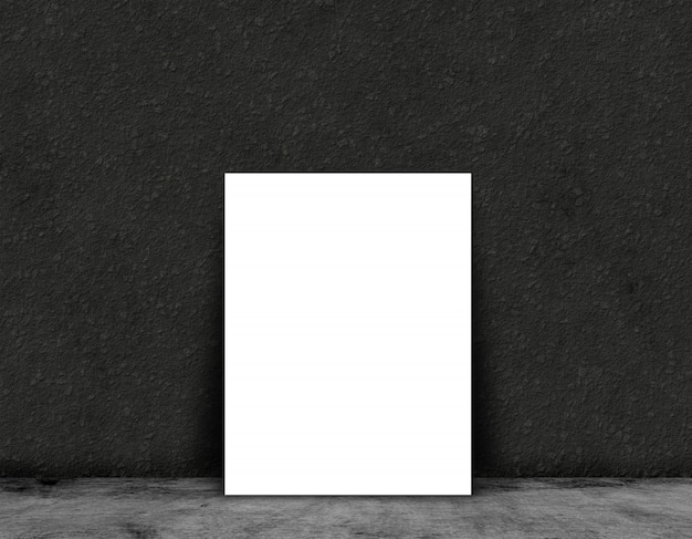 3D blank card or poster on a in a grunge room interior