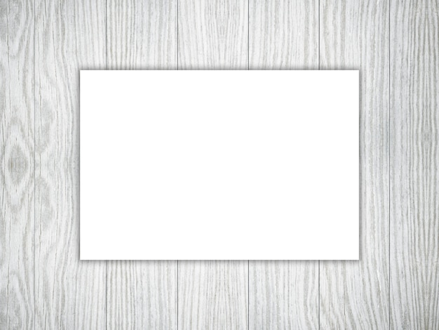 Free photo 3d blank piece of white paper on a wooden texture