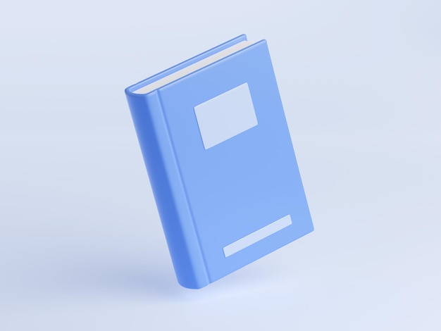 Free photo 3d book with blank blue cover