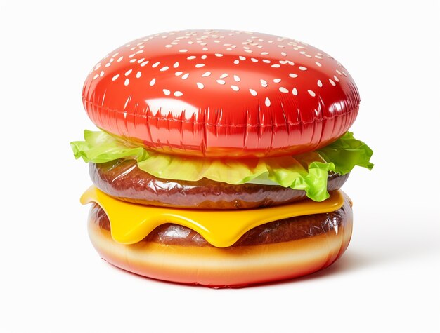 3d burger with inflatable bread buns