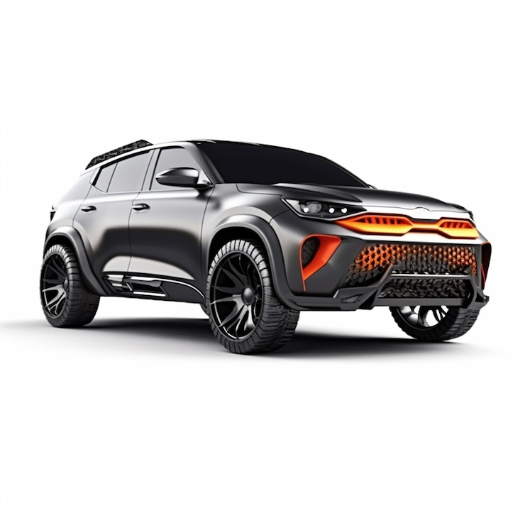Free Photo 3d car with simple background