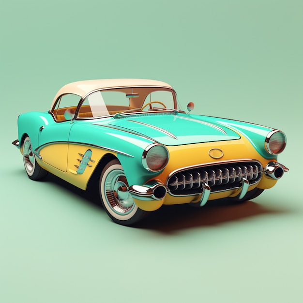 3d car with simple background
