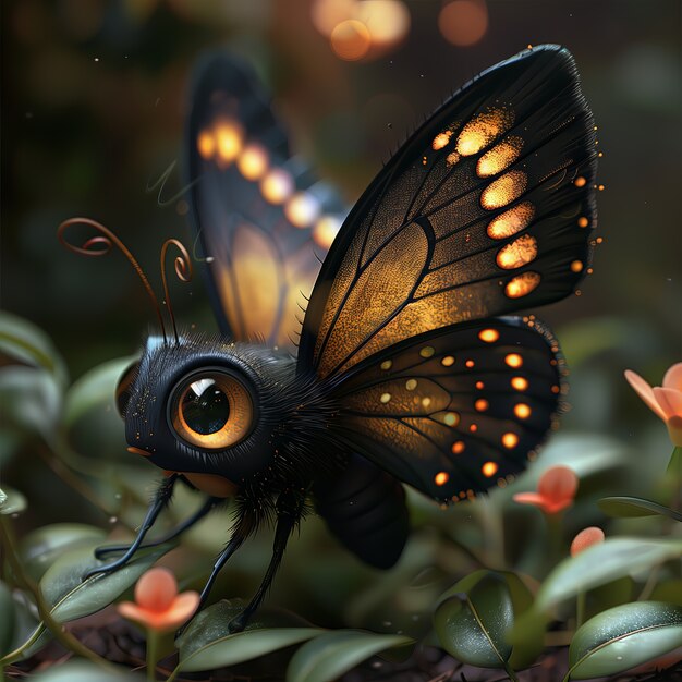 3D мультфильмная бабочка
