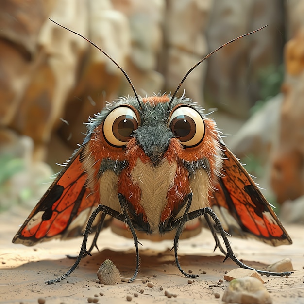 Free photo 3d cartoon animated butterfly