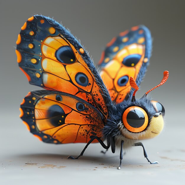 Free photo 3d cartoon animated butterfly